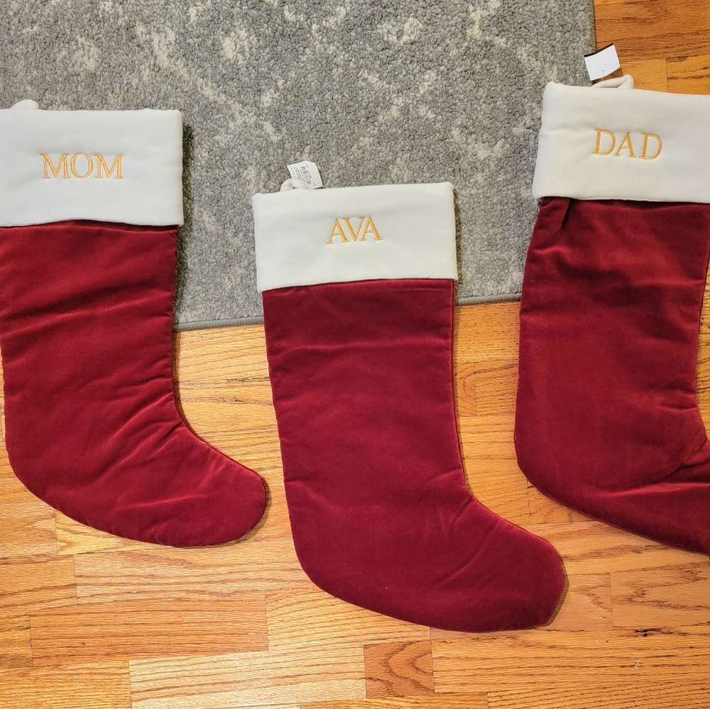 Pottery barn velvet stockings